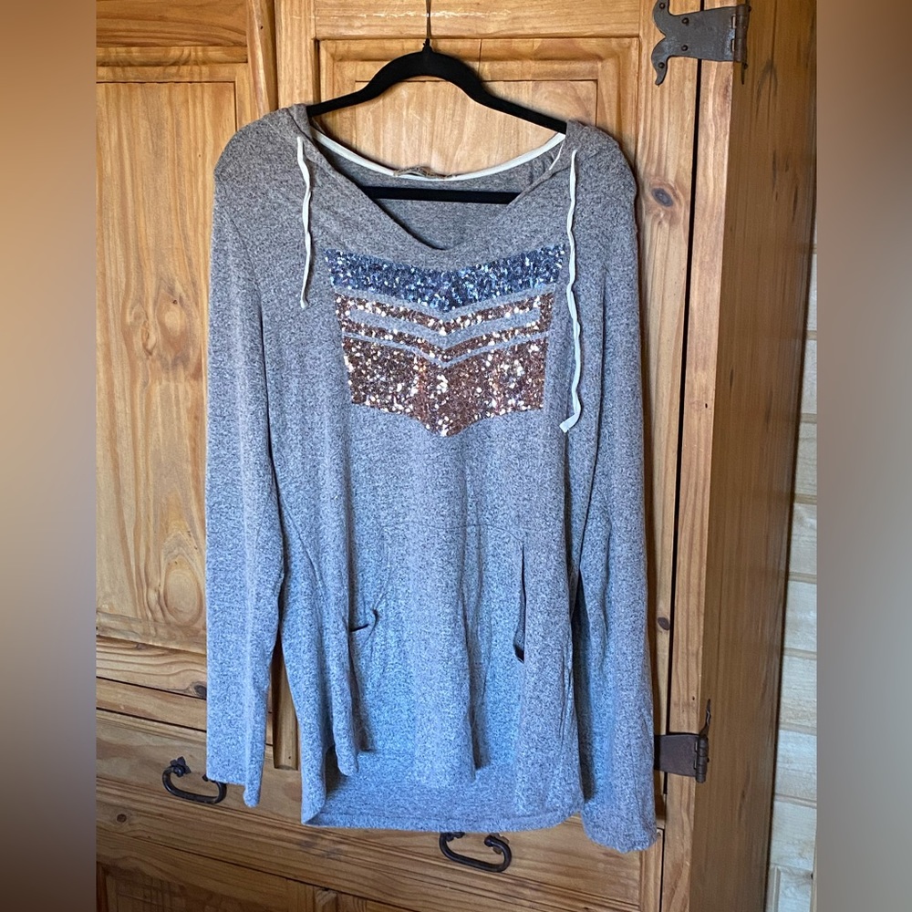Chance or Fate lightweight hoodie with sequins. XL
